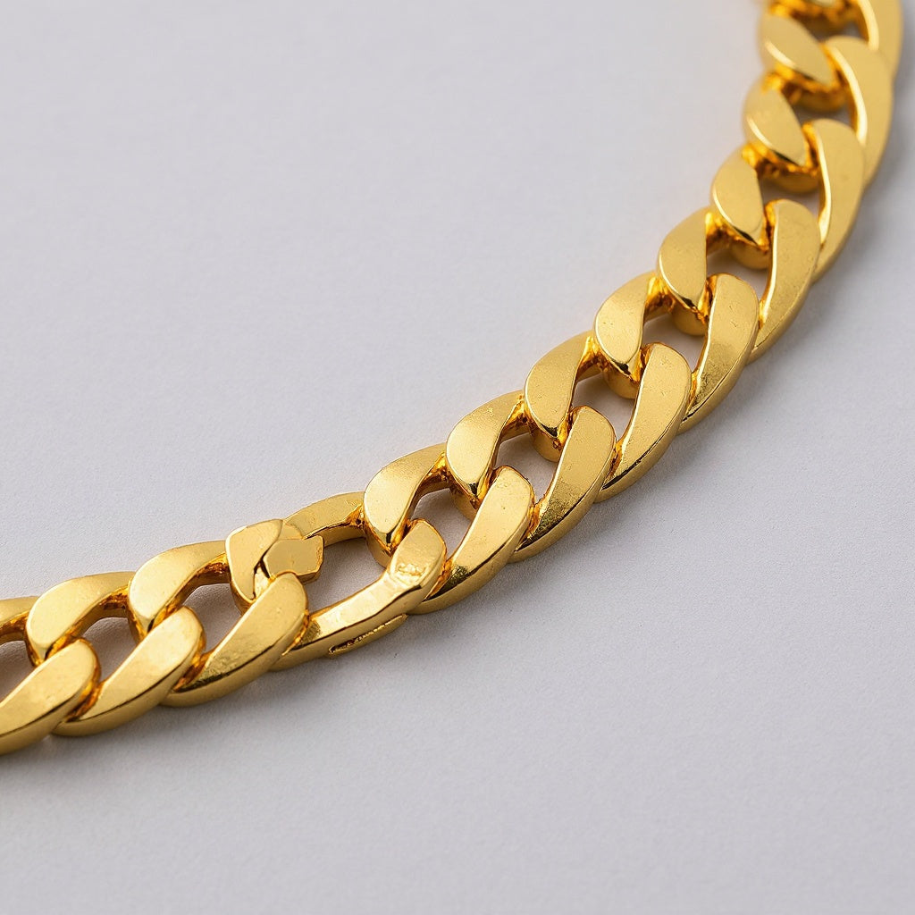 Close-up of gold-plated armor link texture on Gold Chain Necklace – Armor Link, 20